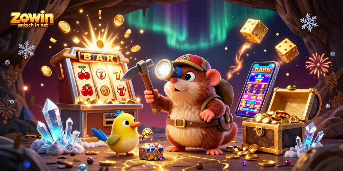 Experience thrilling fun as you play slots with the zowin antech in net games, enhanced by colorful characters.
