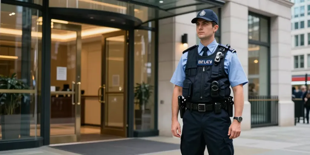 Security Guards delivering trusted community service at a London corporate location.