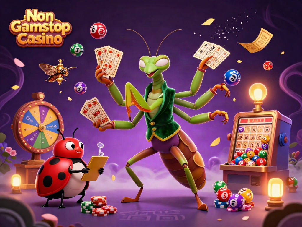 Experience vibrant action at a Non Gamstop Casino with colorful elements and animated characters.