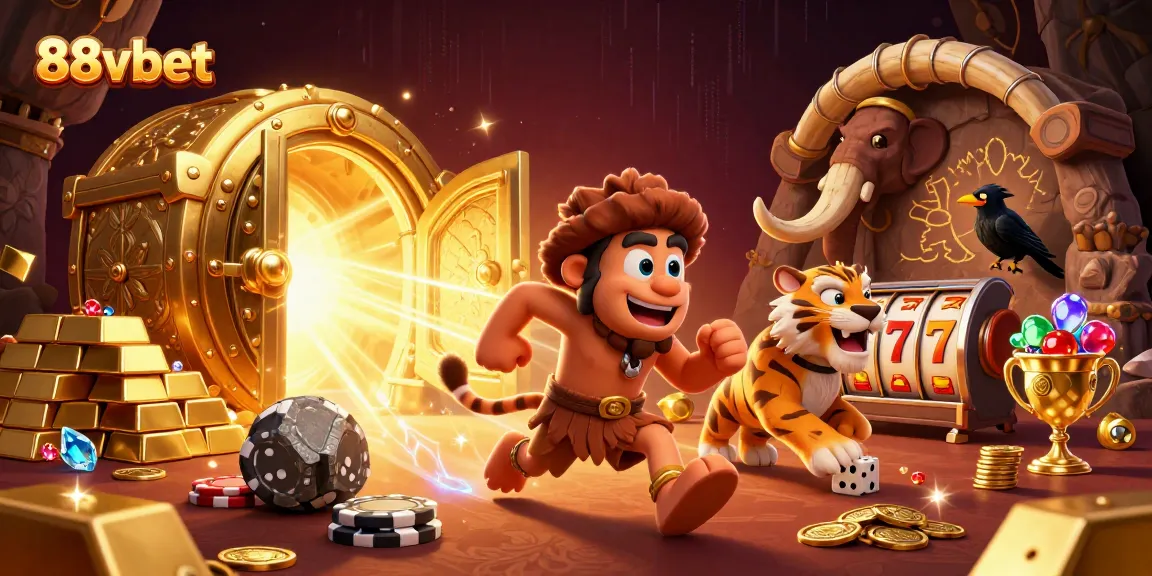 Engage in thrilling gameplay with 88vbet's mesmerizing casino scene featuring dynamic characters and lively elements.