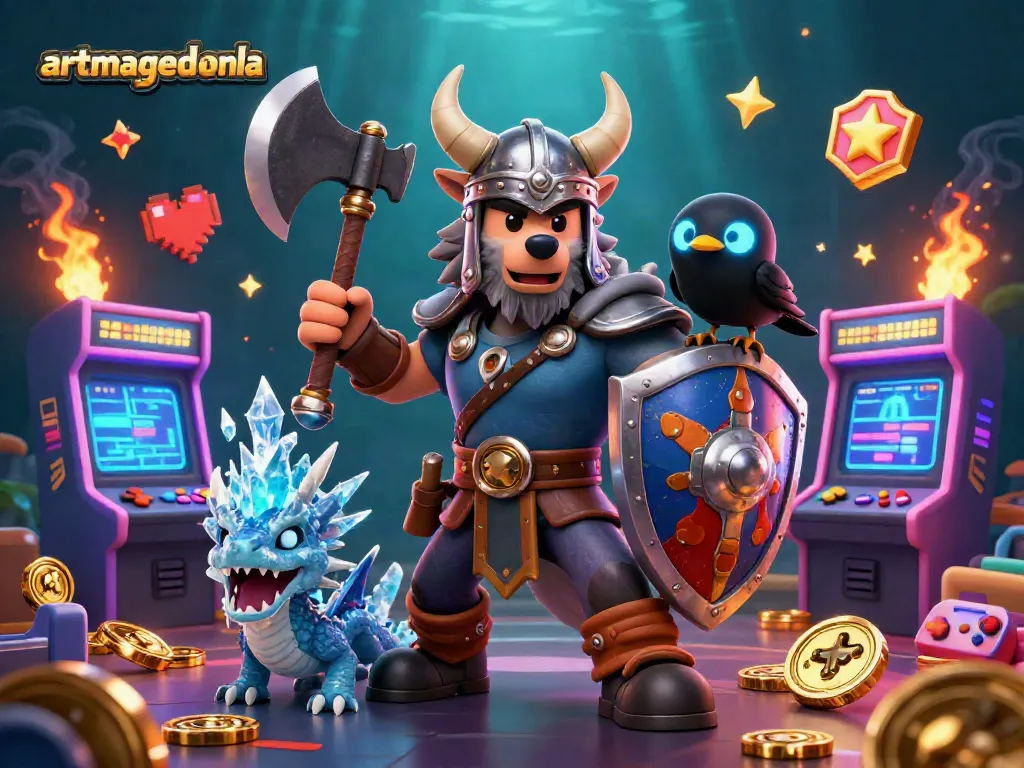Engage with artmageddonla: An immersive 3D casino scene showcasing vibrant gaming elements for players.
