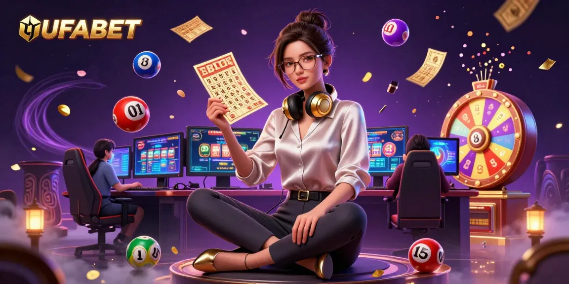 Engage in exciting casino action at UFABET with a stylish Asian woman gaming at a high-tech setup